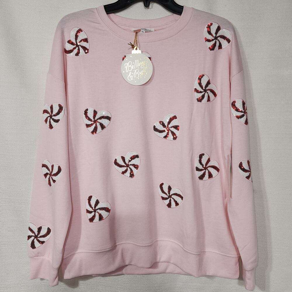 christmas peppermint Sweatshirt women's medium NWT